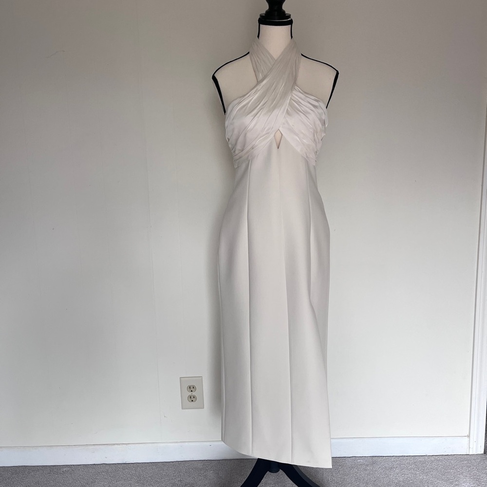 Cinq à Sept Halter Neck White Dress